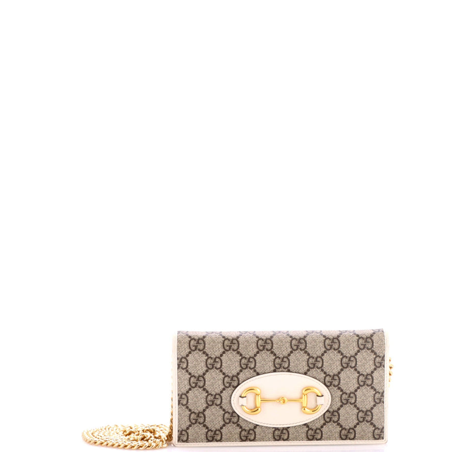 Gucci Horsebit Chain Wallet Gg Coated