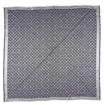Louis Vuitton Silk Wool Denim Shawl Blue