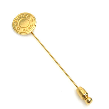 Hermes Selle Brooch Gold Metal -