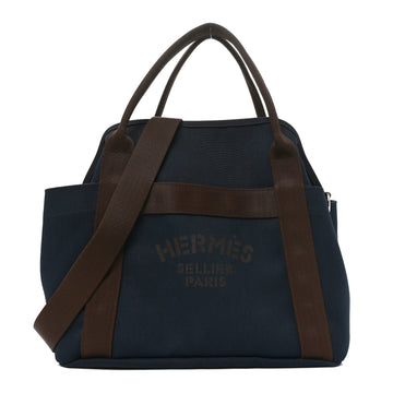 Hermes Canvas The Grooming Bag Bleu Navy