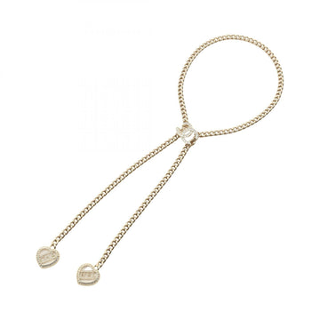Chanel Cc Logo Heart Pendant Necklace