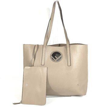 Fendi Logo Shopper Tote Leather