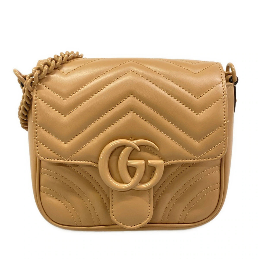 Gucci Gg Marmont Light Brown Leather