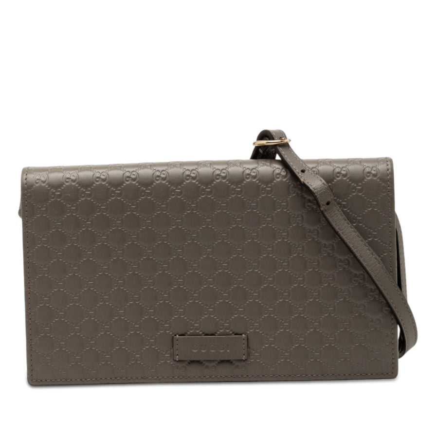 Wallet On Strap Microguccissima Leather