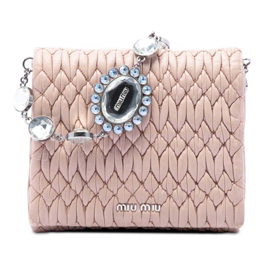 Miu Matelasse Nappa Crystal