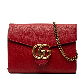 Gucci Gg Marmont Chain Wallet Leather