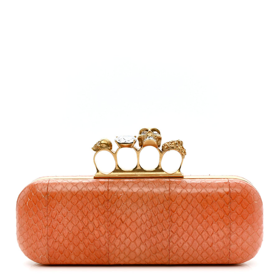 Alexander Mcqueen Snakeskin Knuckle Box