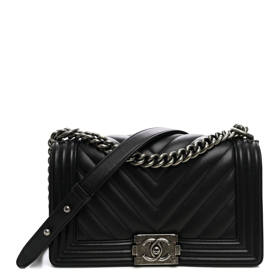 Chanel Calfskin Chevron Quilted Medium
