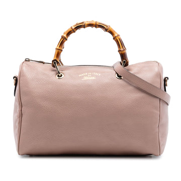 Gucci Bamboo Shopper Boston Bag Leather