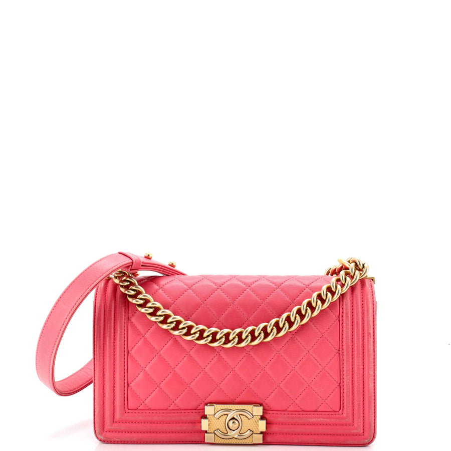 Chanel Boy Flap Bag Quilted Calfskin Old