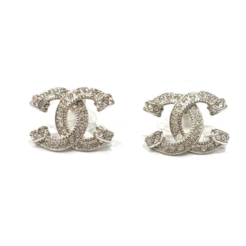 Chanel Cc Logo Earrings Sterling Silver