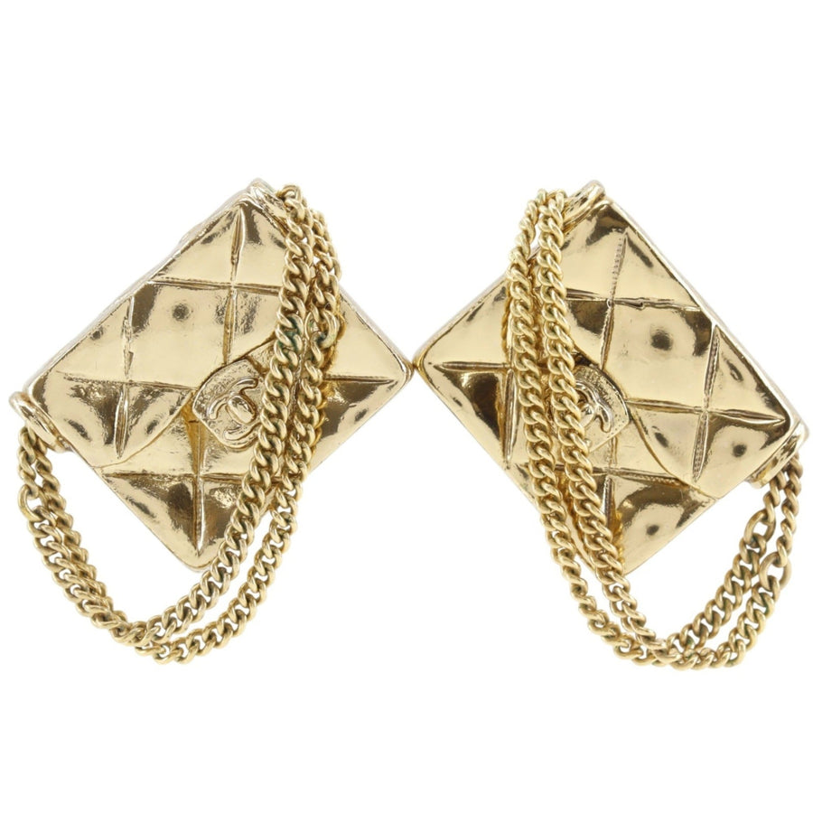 Chanel Matelasse Bag Motif Clip Earrings