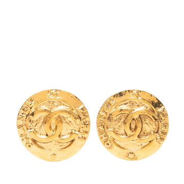 Chanel Cc Logo Round Clip-On Earrings