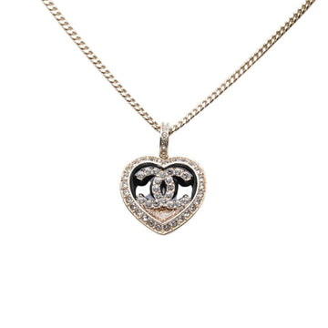 Chanel Cc Logo Heart Pendant Necklace