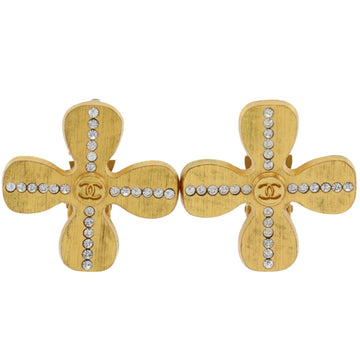 Chanel Cc Logo Clover Clip-On Earrings