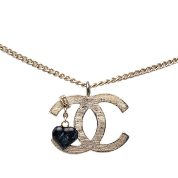 Chanel Cc Logo Heart Pendant Necklace
