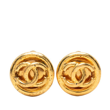 Chanel Cc Logo Round Clip-On Earrings