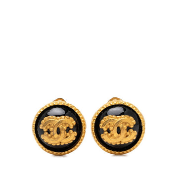 Chanel Cc Logo Clip-On Earrings Gold-