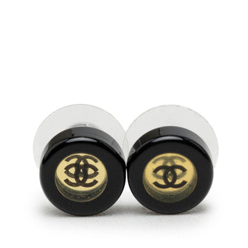 Chanel Cc Logo Round Earrings Silver-