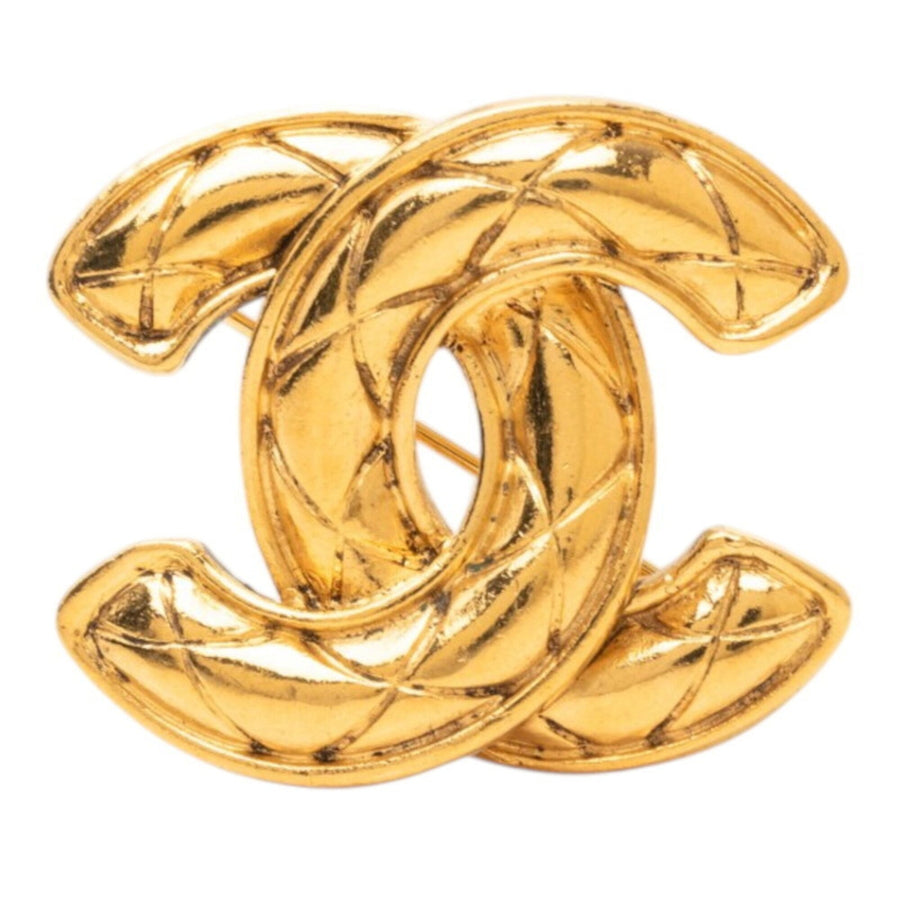 Chanel Vintage Matelasse Brooch Metal