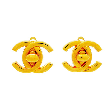 Chanel Cc Logo Turnlock Clip-On Earrings