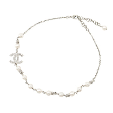 Chanel Cc Logo Pendant Necklace Sterling