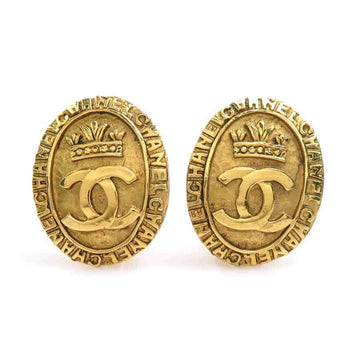 Chanel Cc Logo Clip-On Earrings Gold-