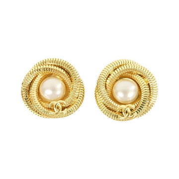 Chanel Clip-On Earrings Gold-