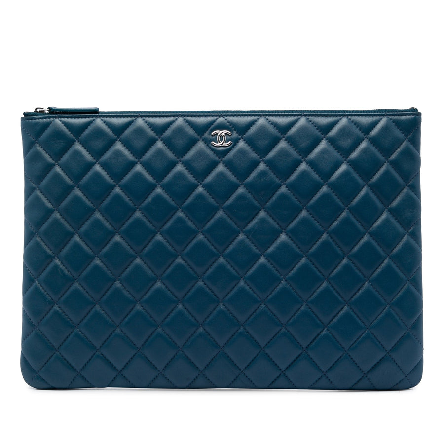 Chanel Large Quilted Lambskin O Case
