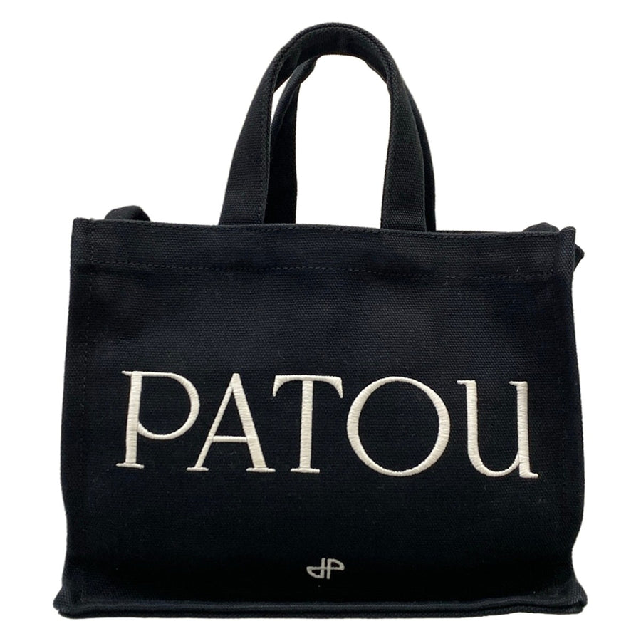 Patou Cotton Canvas Tote Small Black