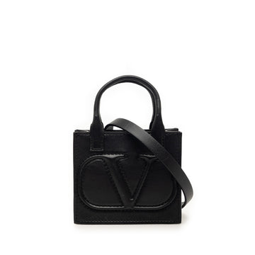 Valentino Mini Leather Vlogo Walk Tote