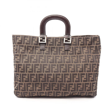 Fendi Zucca Square Tote Handbag Canvas