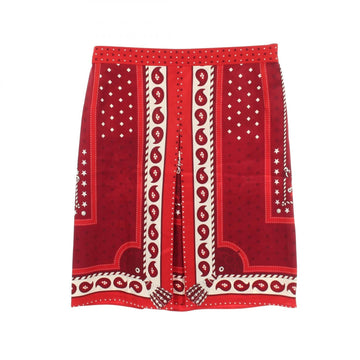 Hermes Twillaine Skirt Silk Red White
