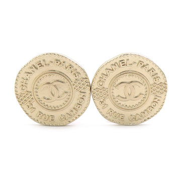 Chanel Cc Logo Earrings Gold Metal