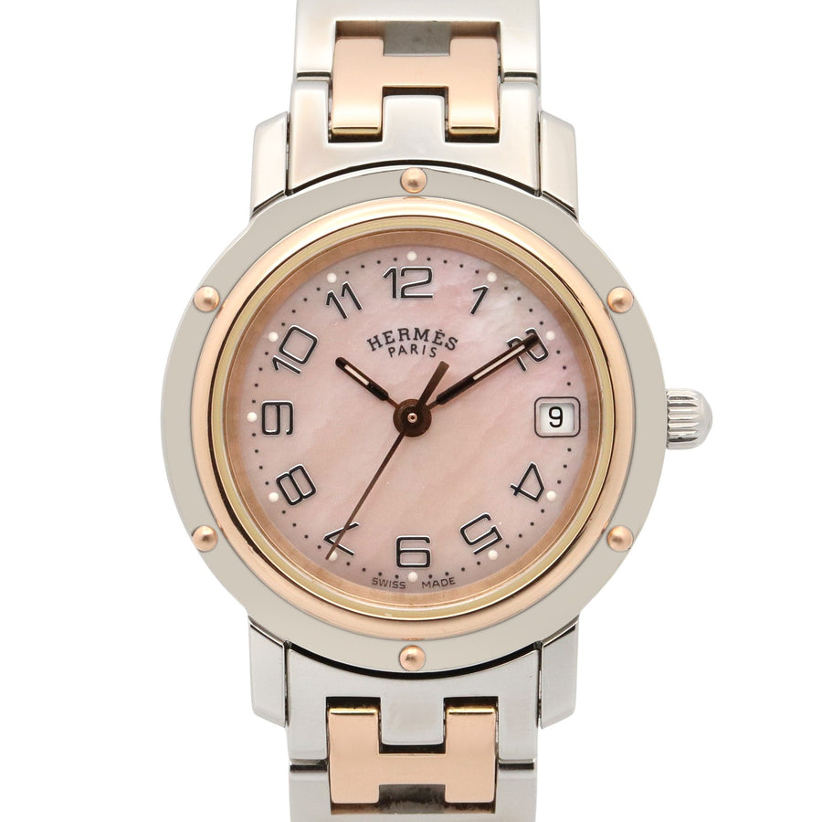Hermes Clipper Nacre Wrist Watch Quartz