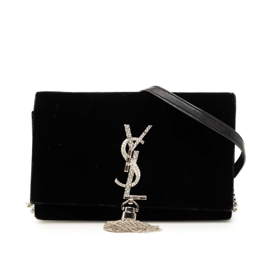 Saint Laurent Velvet Crystal Kate Tassel