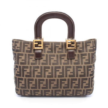 Fendi Zucca Tote Handbag Canvas Leather