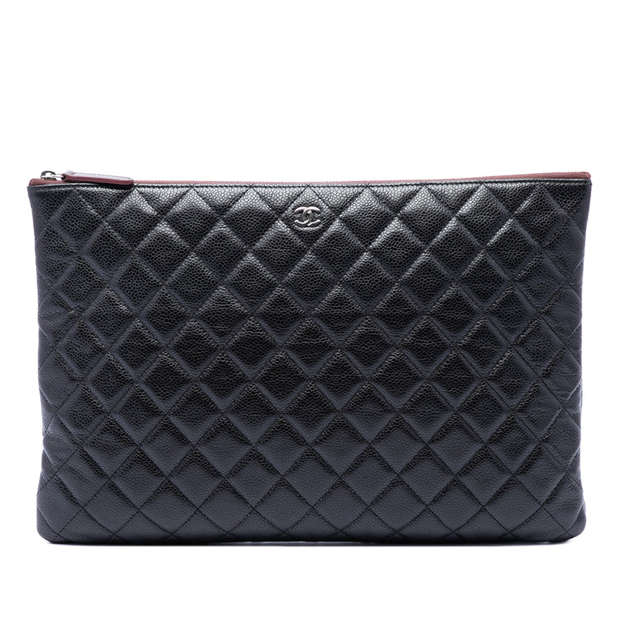 Chanel Large Quilted Caviar O Case