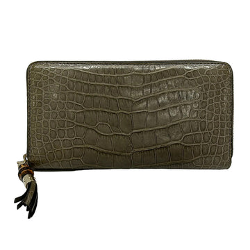 Gucci Bamboo Beige Leather Long Wallet