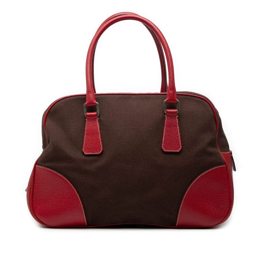 Prada Cinghiale Trimmed Canvas Canapa