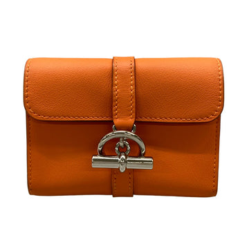 Hermes Glenan Compact Orange Veau Swift