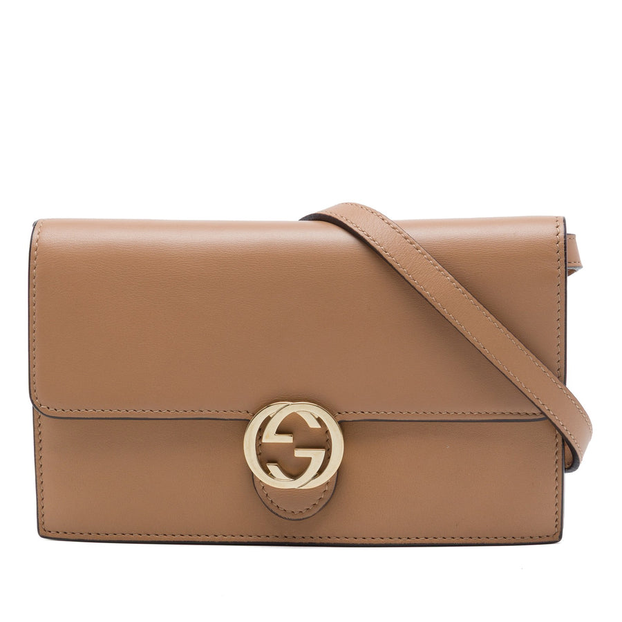 Gucci Calfskin Interlocking G Wallet On