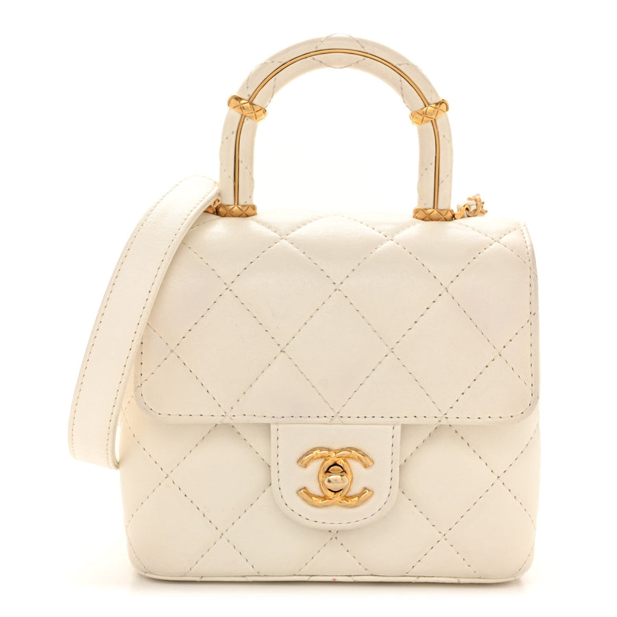 Chanel Lambskin Handle Crush Top Flap