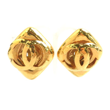 Chanel Cc Logo Earrings Gold Metal