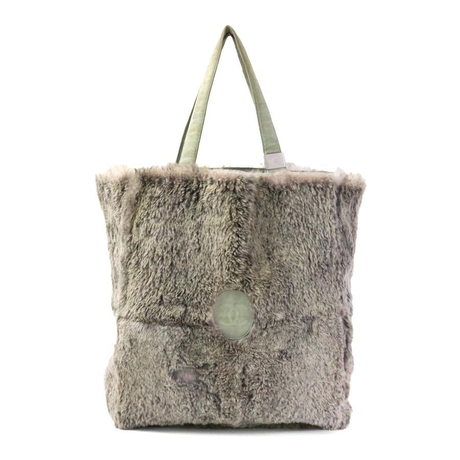 Chanel Handbag Tote Bag Gray/Beige