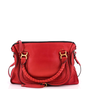 Chloe Marcie Braided Satchel Leather