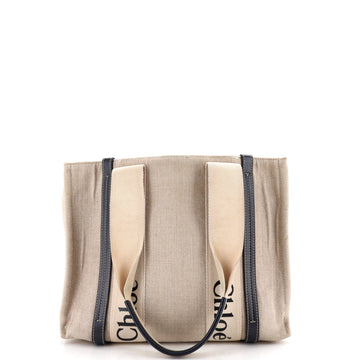 Chloe Woody Tote Canvas With Leather