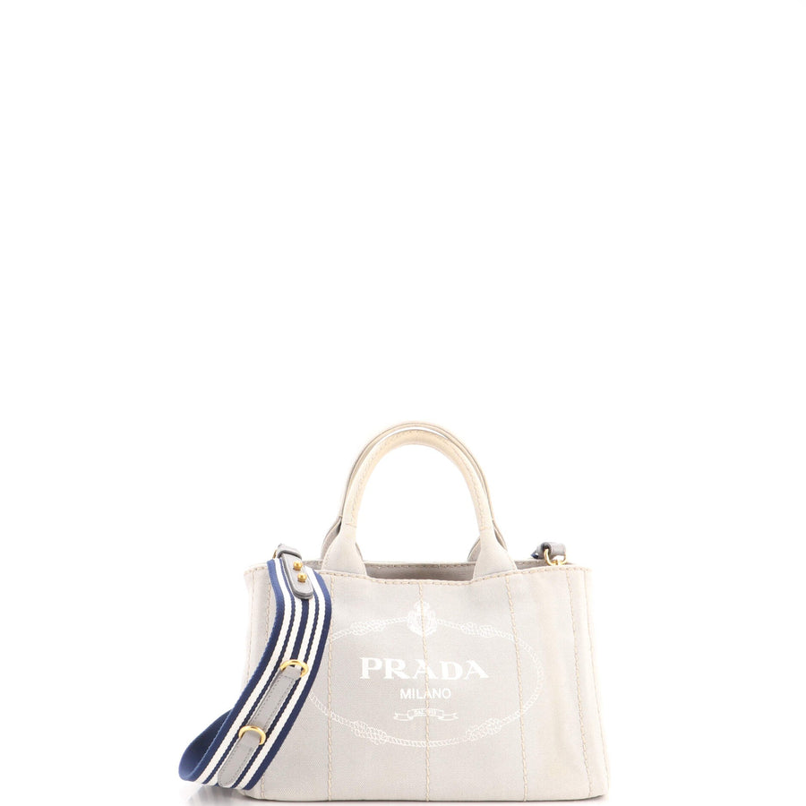 Prada Canapa Convertible Tote Canvas