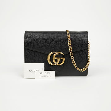 Gucci Gg Marmont Chain Wallet Leather