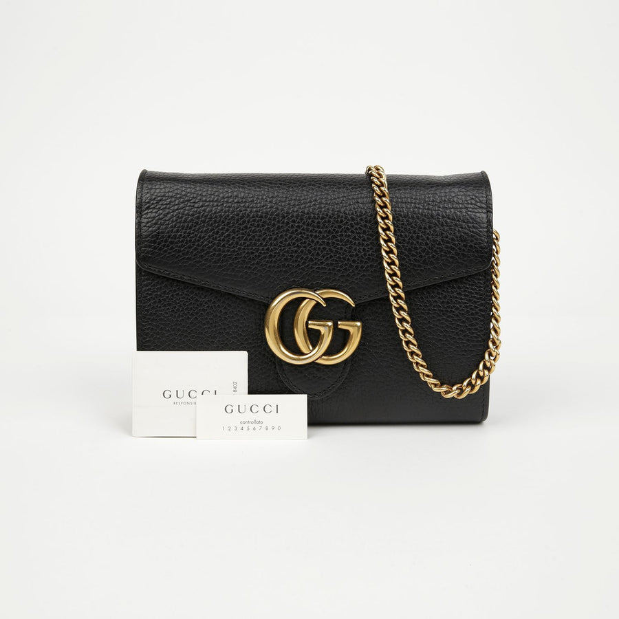 Gucci Gg Marmont Chain Wallet Leather